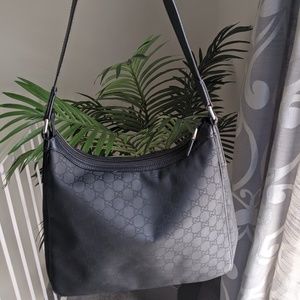 Authentic Gucci Black Nylon Hand Bag